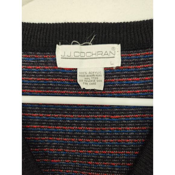 Vintage 90s J.J. Cochran Grey Sweater Vest Men's Sleeveless V-Neck Size Large - Picture 4 of 4